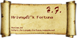 Hrivnyák Fortuna névjegykártya
